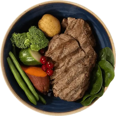 Bowl of fresh whole foods found in Knight's Beef and Vegetable