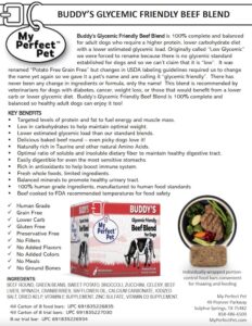 Buddy's Glycemic Friendly Beef Blend for Dogs - Product Information (preview)