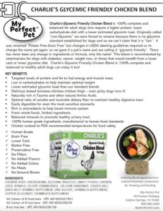 Charlie's Glycemic Friendly Chicken Blend for Dogs - Product Information (preview)