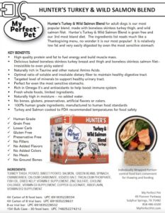 Hunter's Turkey & Wild Salmon Blend for Dogs-Product Information (preview)