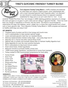 Tino's Glycemic Friendly Turkey Blend for Dogs - Product Information (preview)